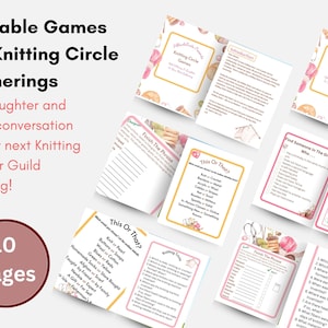 Printable Party Games and Activities for Knitting Circle Knitting Guild Knitting Club