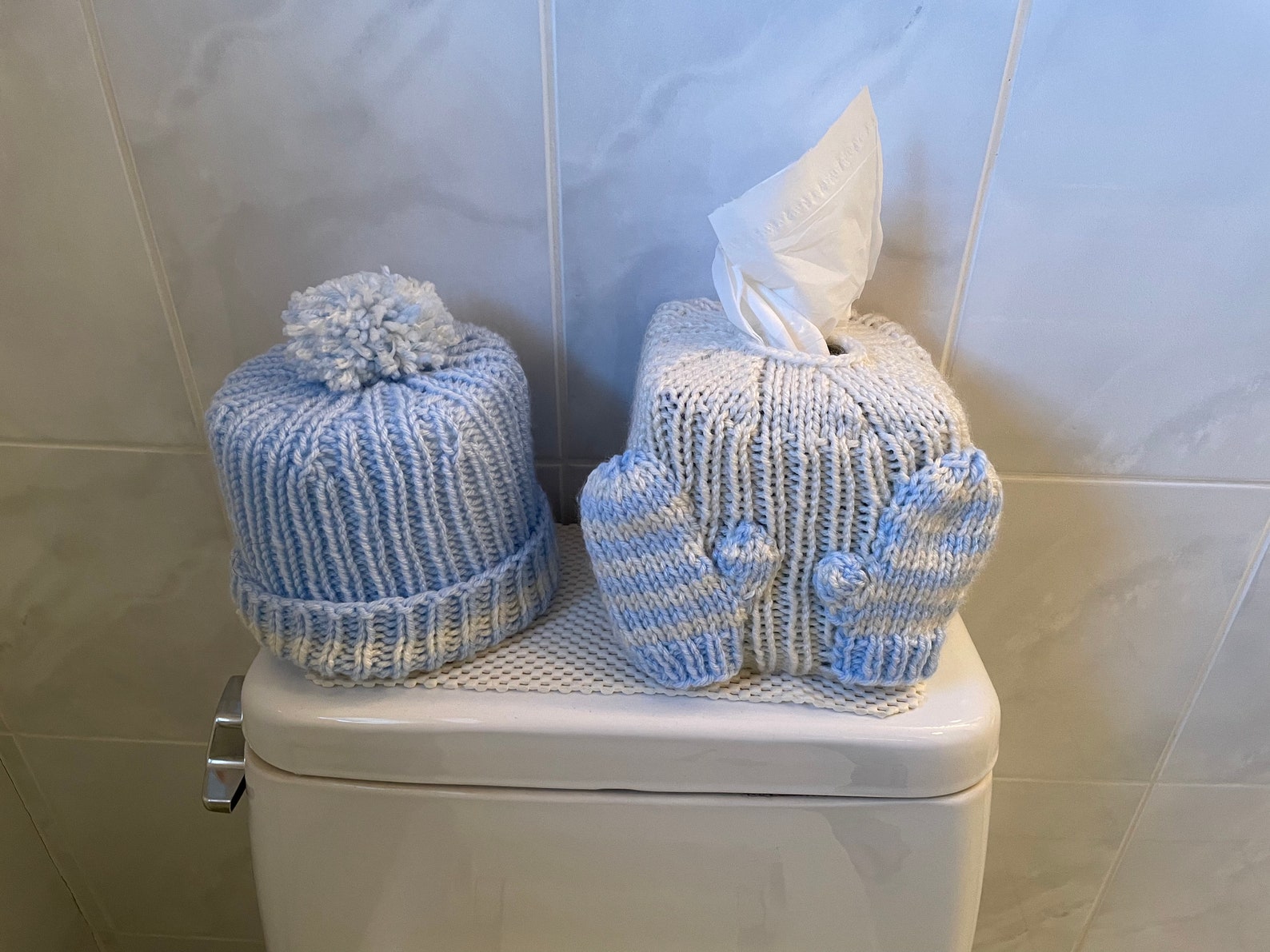 Knit Toilet Paper Roll Cover Tissue Box Cover Winter Etsy