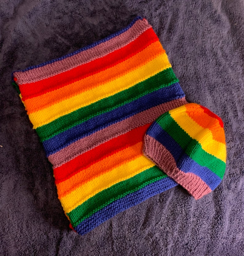Rainbow Beanie Pride Hat Rainbow Knit Cap Pride Knit Cap Knit Etsy