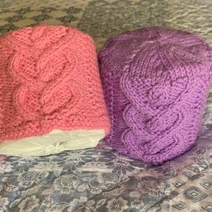 Heart Cable Toilet Paper Roll Cover Red Pink Purple Valentine’s Day