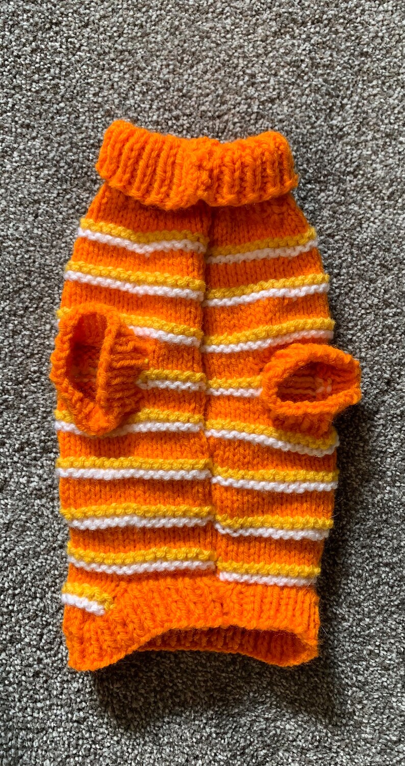 Striped Dog Sweater Extra Small Candy Corn Colors Orange Etsy