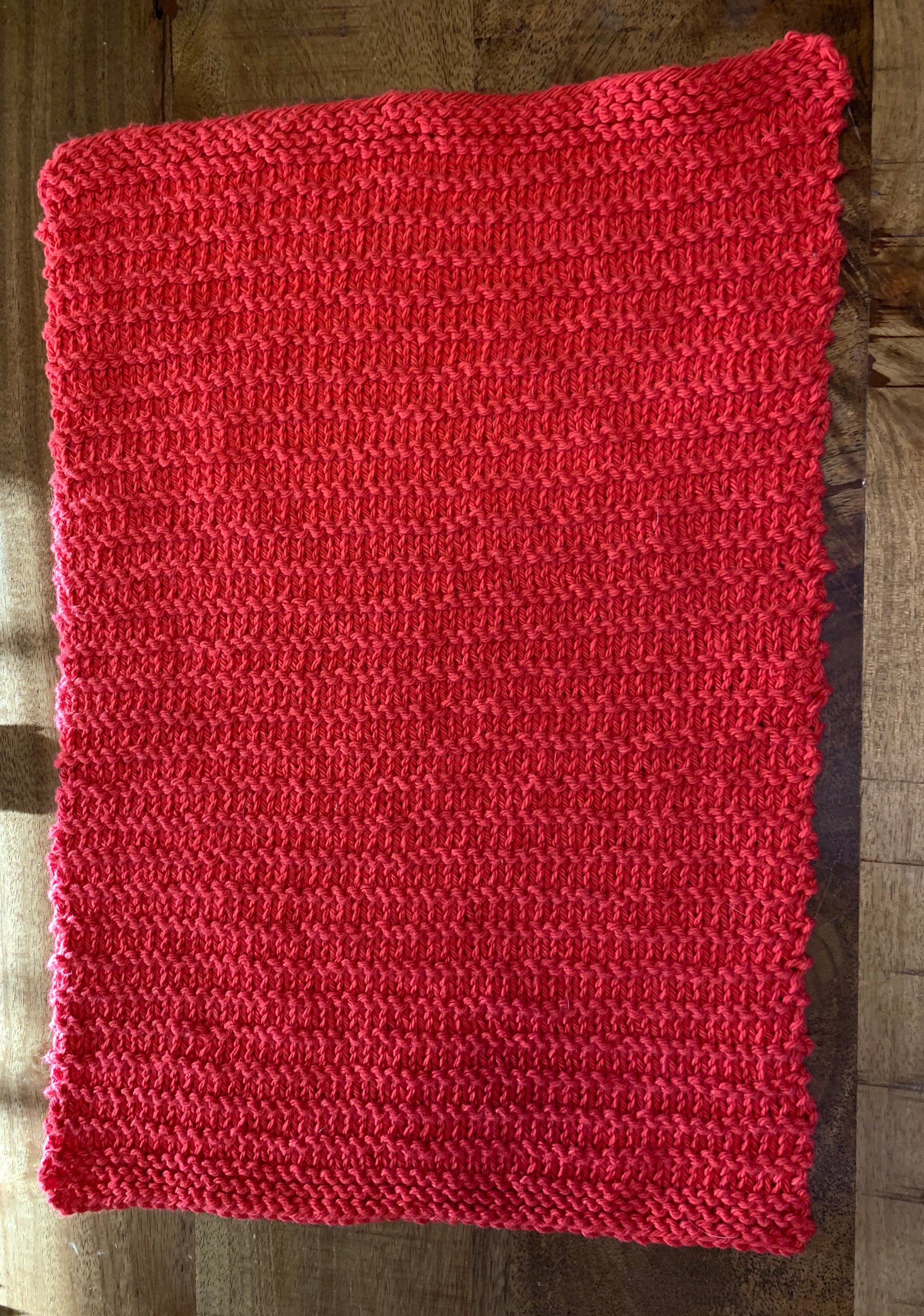 Knit Placemats Set of Two Cotton Red Textured Etsy
