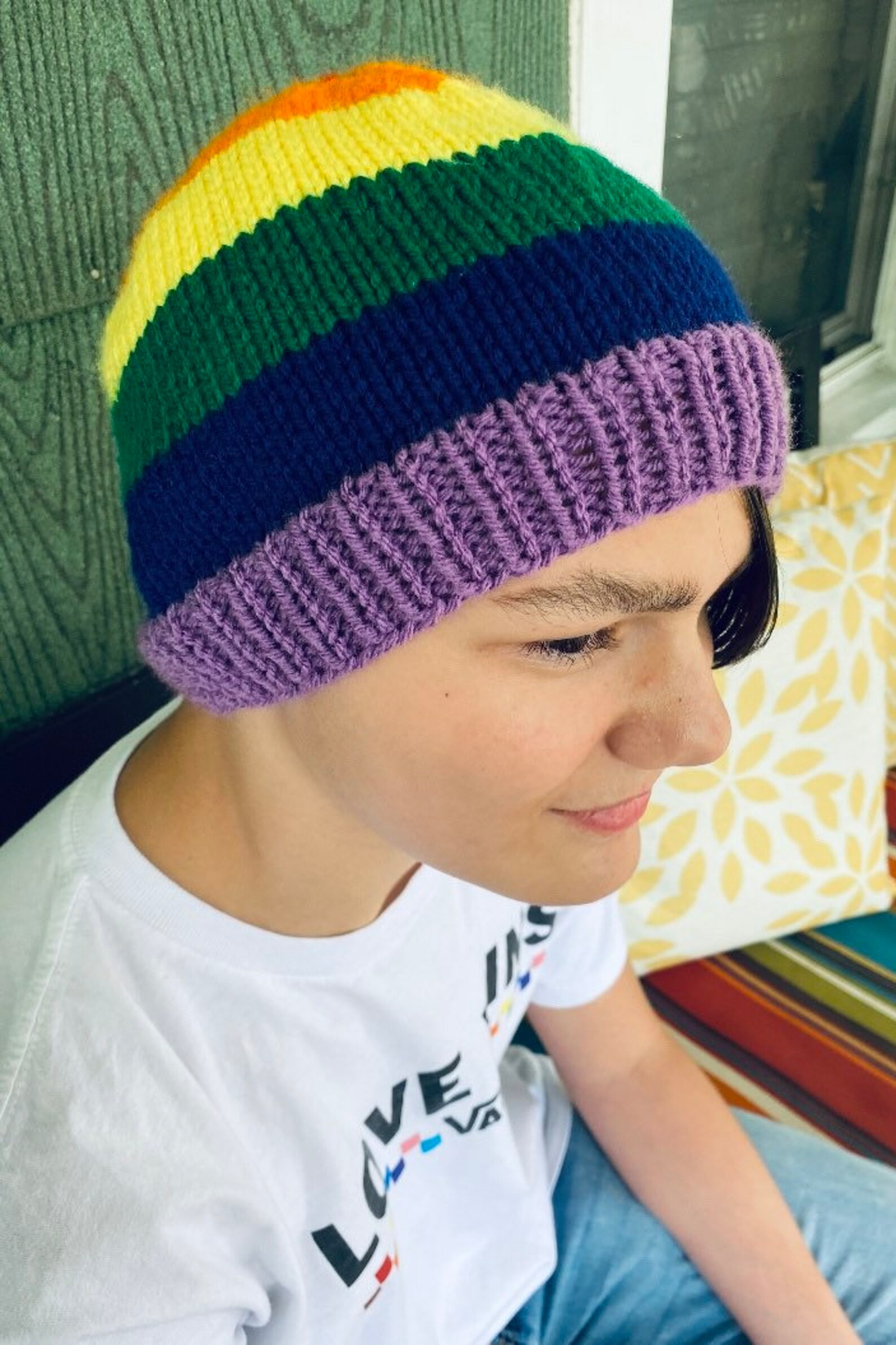 Rainbow Beanie Pride Hat Rainbow Knit Cap Pride Knit Cap Knit Etsy