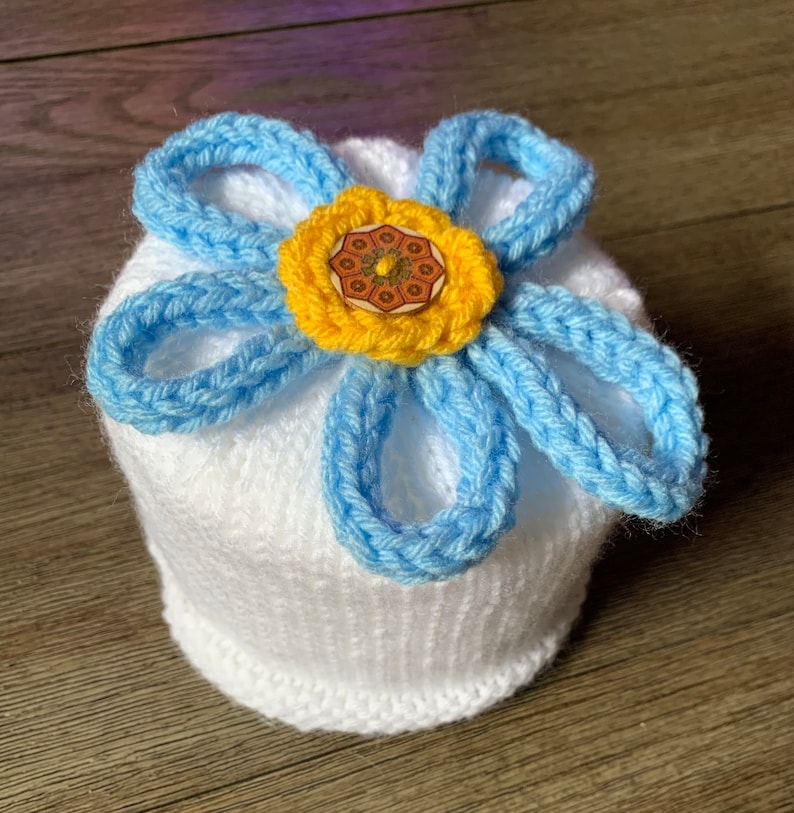 Knit Toilet Paper Roll Cover With a Flower on Top Floral Etsy