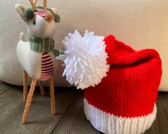 Knit Toilet Paper Roll Cover Santa's Hat Santa's Elf Christmas