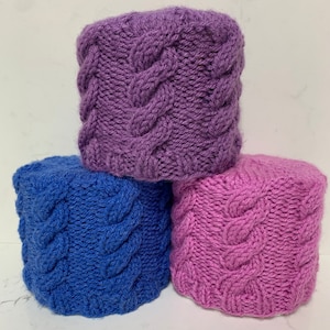 Toilet Paper Roll Cover With Cables Blue Pink Purple