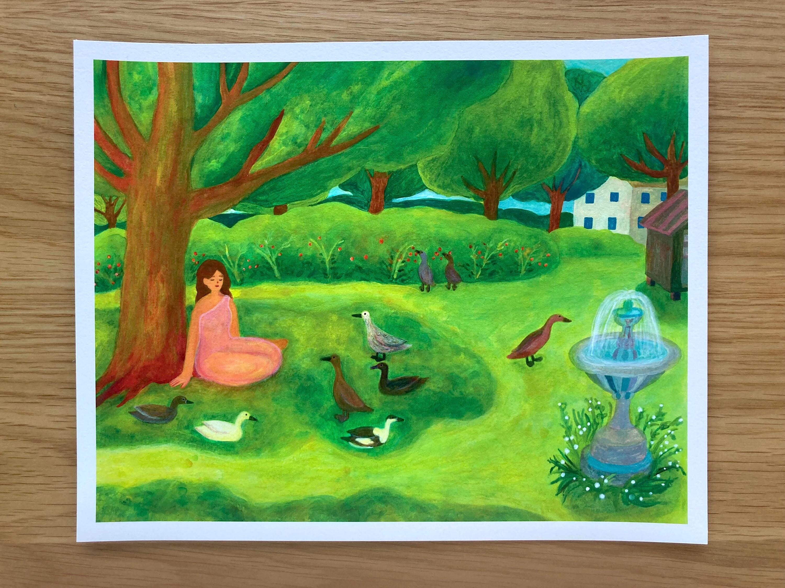The unicorn rests in a garden print - Etsy 日本 The unicorn rests in a garden print - Etsy 日本
