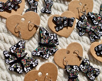 Rainbow Butterfly Earrings Handmade Polymer Clay Earrings Lightweight Durable Flexible Earrings Butterfly Studs Butterfly Dangle Statement