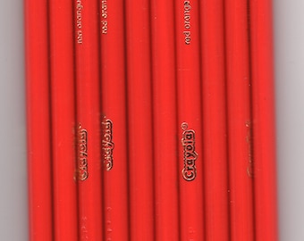 New Crayola Colored Pencils 12 Count RED ORANGE - Free Shipping!