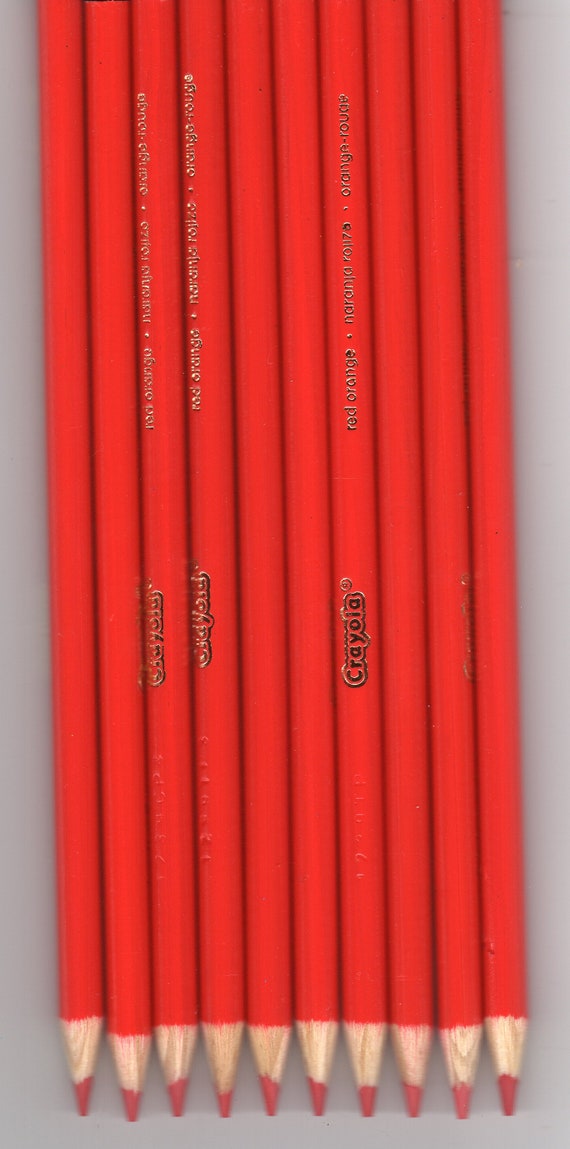 New Crayola Colored Pencils 12 Count RED ORANGE Free Etsy