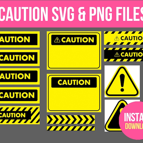 Caution Sign Svg, Blank Caution Clipart, Caution Sign Cutting File, Caution Sign Download, Caution Clip Art, Caution Image File Svg Png