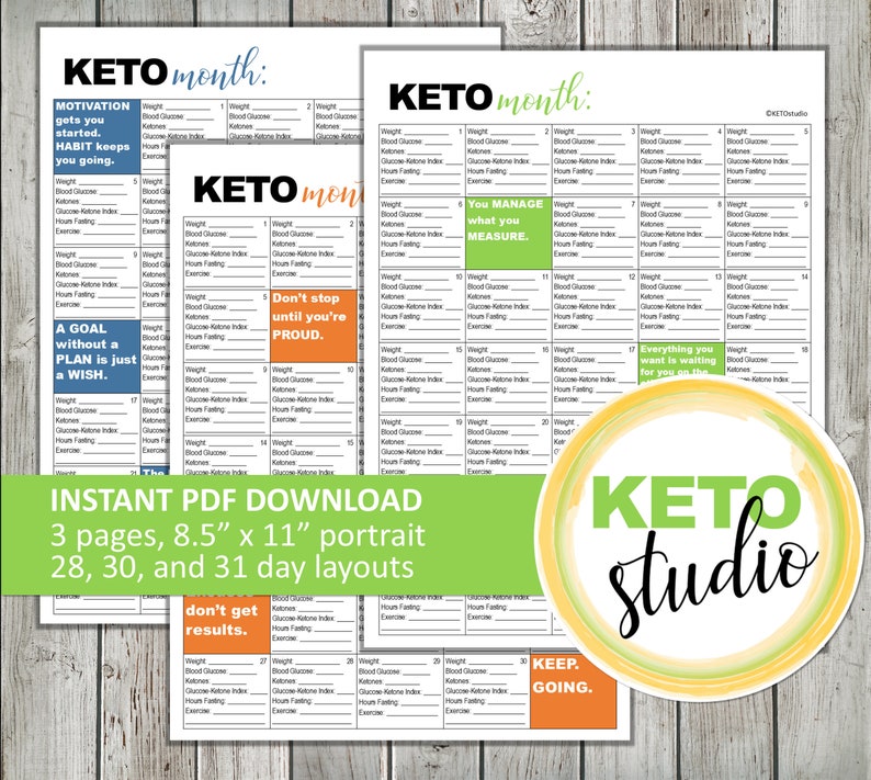 Keto Monthly Tracker, Planner, Printable Calendar Etsy