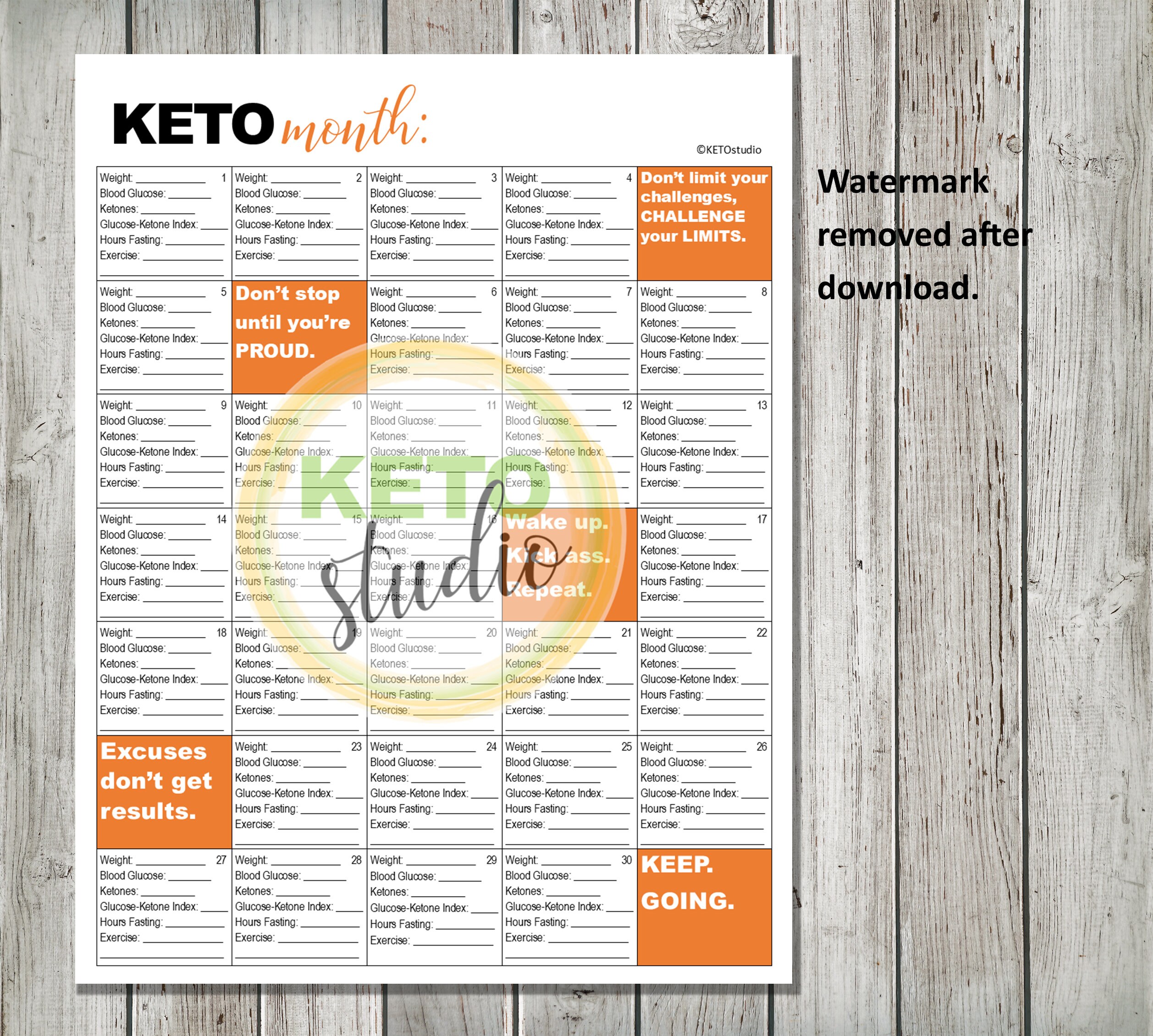 Keto Monthly Tracker Planner Printable Calendar Etsy