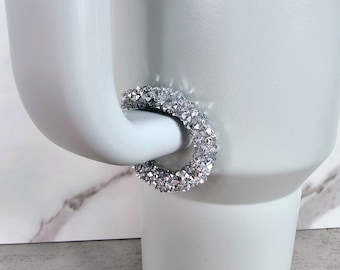Silver Bling Handle Stacker, Tumbler Handle Charms, Tumbler Accessories, Tumbler Cup Charms, Gift for Wife, Daughter, Friend, or Coworker