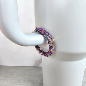 Empileur de poignée de mardi gras, breloques de poignée de gobelet, accessoires de gobelet, breloque de tasse de gobelet, cadeau pour femme, fille, ami ou collègue