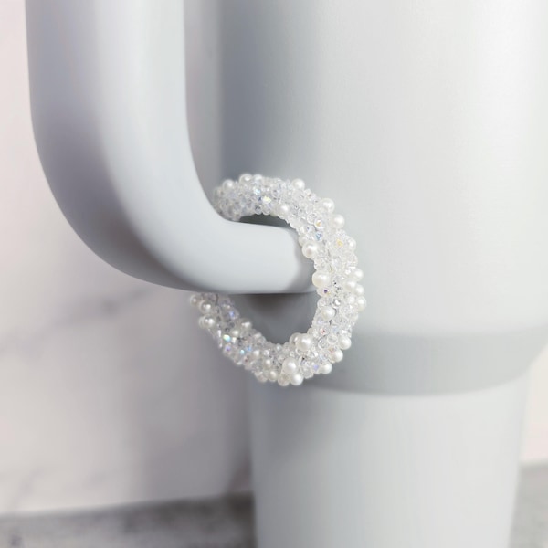 Diamonds and Pearls Handle Stacker, Tumbler Handle Charms, Tumbler Accessories, Tumbler Cup Charms, Gift for Wife, Daughter, or Friend