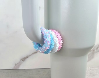 Cotton Candy Set of 4 Handle Stackers, Tumbler Handle Charms, Tumbler Accessories, Cup Charms, Gift for Wife, Daughter, Friend, or Coworker