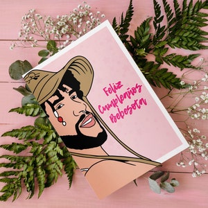 Carte Bad Bunny / Feliz Cumpleanos Bebesota / Carte imprimable Benito / Un Verano Sin Ti / Modèle de carte vierge