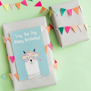 Slay the day / Happy Birthday Printable Card / Card for Daughter / Alpaca Card / Llama Card / Cumple / Instant Download PDF / Card Template