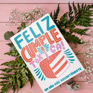 Feliz cumple toxica un ano mas aguantándote / Tarjeta para ella / Tarjeta para mi esposa / Instant Download JPG / Card Template