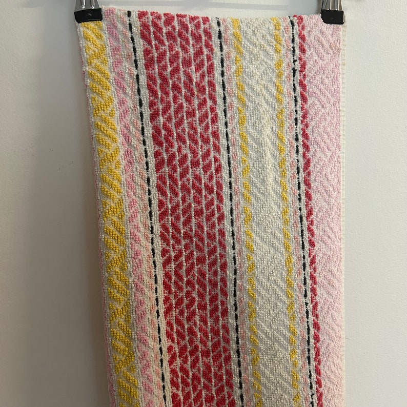 Vintage Colourful Striped Design Cotton Towel Retro Bath Towels Pinks