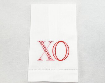 Valentine's XO Hemstitched Guest Towel