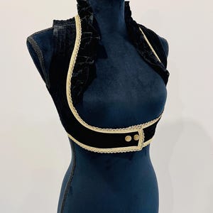 CIRQUE Burlesque Circus Vest BLACK underbust choli