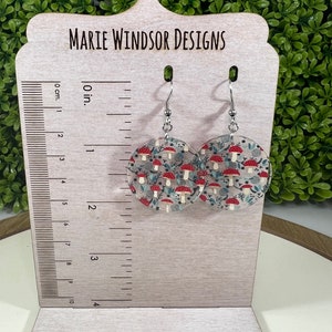 Red Mushroom Acrylic Earrings