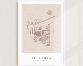 Sri Lanka Wall Art, Galle Fort Tuk Tuk, Travel Art print