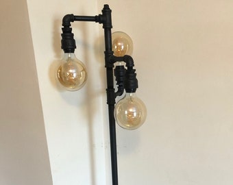 Amazing Looking Floor Lamp Handmade with Industrial Pipping