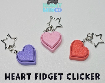 Heart Fidget Clicker Keychain | Keyboard Clicker Fidget | Fidget keychain | Stim Toy | Keyboard Stim Fidget | Valentine’s Gift