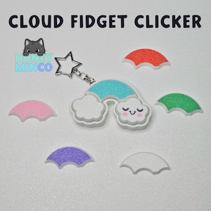 Cloud Fidget Clicker Keychain | Keyboard Clicker Fidget | Fidget keychain | Stim Toy | Keyboard Stim Fidget