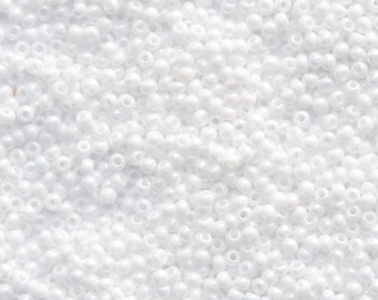 11/0 White Seed Bead Lustre Opaque 2mm Seed Bead