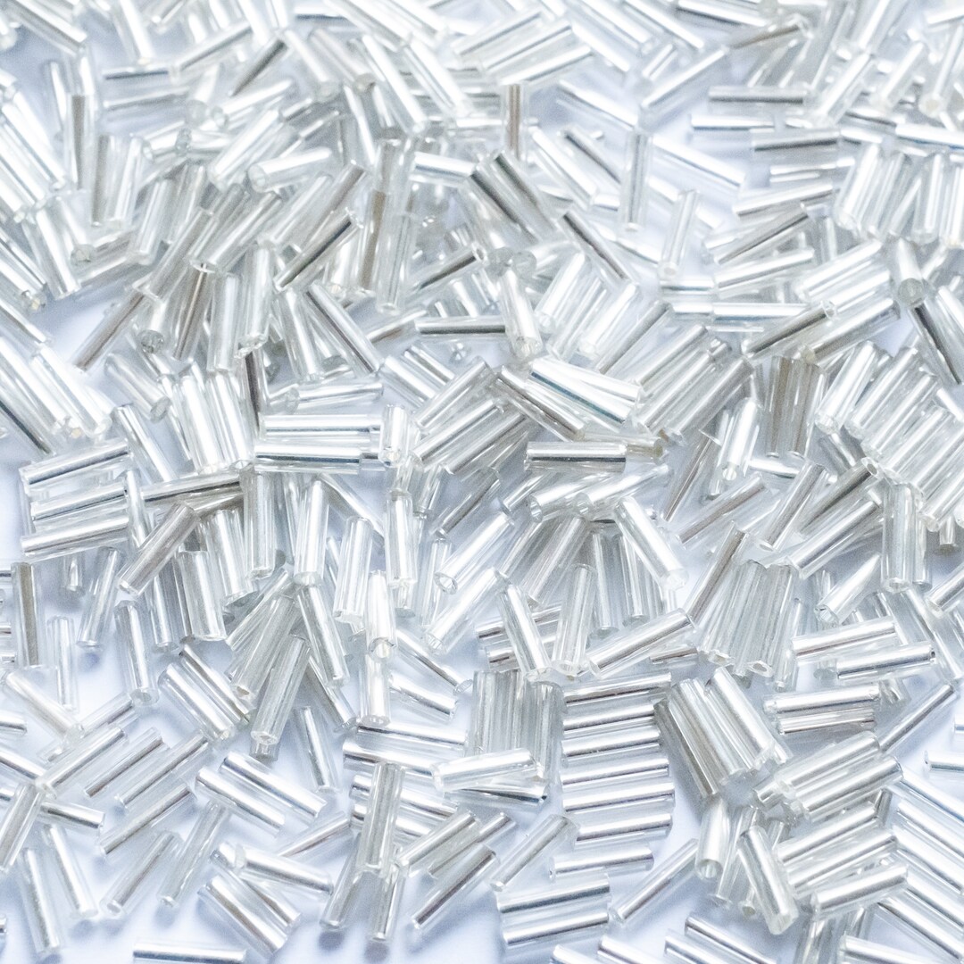 Bulge Bead 6mm Silver Bugle Bead Glass Bead Etsy Australia