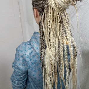 DE braids soft ombre brown beige and double ended blonde textured braids