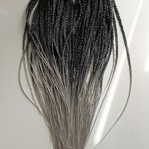 DE braids ombre black and grey 60cm \ Boho double ended braids