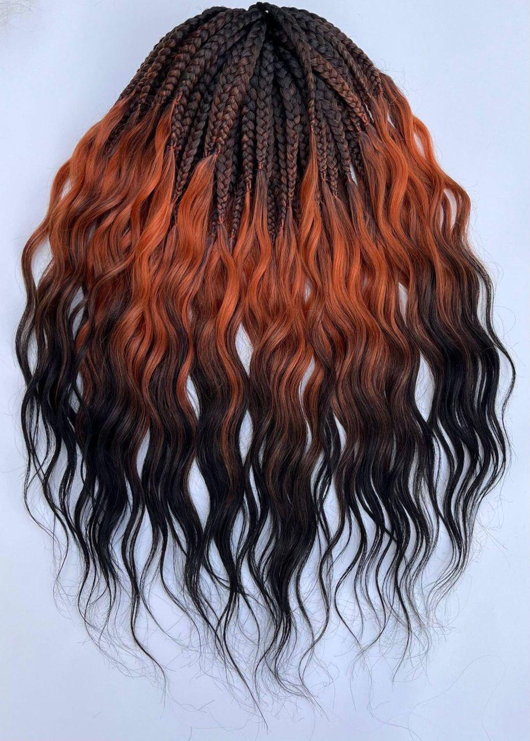 DE Braids Curly Anna Ombre Brown and Fox Ginger Bronze. Termal Hair ...