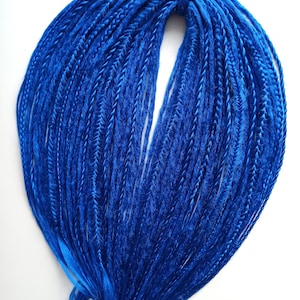 DE soft crochet dreadlocks blue and DE braids fake hair extensions soft synthetic kanekalon