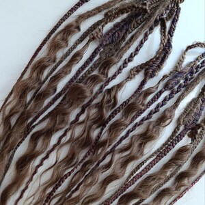 Dreads on hairband brown| curly, braids| Sythetic set + macrame clip| Brown Fairy Hipppie Nature