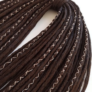 DE dreads soft crochet (double ended dreadlocks) brown fake hair extensions soft synthetic kanekalon