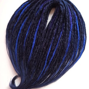 DE soft crochet dreadlocks dark blue and blue fake hair extensions soft synthetic kanekalon