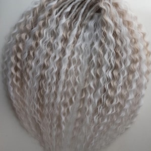 DE wave curly dreads crochet (double ended dreadlocks) ombre brown white curly fake hair extensions soft kanekalon