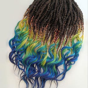 DE dreadlocks push-up - soft crochet dreads, wave dreads ombre rainbow