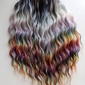 DE gehaakte gekrulde dreadlocks (dreadlocks met twee uiteinden) ombre bruin, grijs, regenboog. Barbie\surf\ Anna golvend, zacht kanekalon