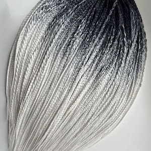 DE braids ombre black and white \ Boho double ended braids
