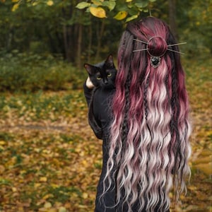 DE gehaakte kruldreads (dreadlocks met twee uiteinden) ombre bruin, rode wijn, roze. Barbie\surf\ Anna golvend, zacht kanekalon