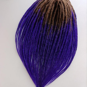 DE dreads soft crochet ombre brown purple, fake hair extensions soft synthetic kanekalon