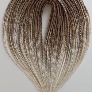 Boho DE dreadlocks smooth loose ends\ double ended dreads ombre brown beige blonde fake hair extensions synthetic