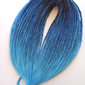 DE soft crochet dreads hand-made ombre dark blue fake hair extensions soft synthetic kanekalon