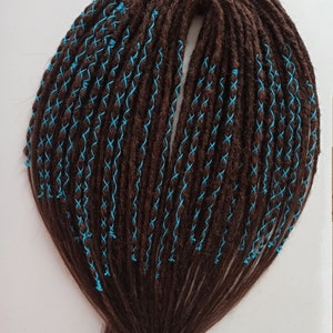 DE dreads soft crochet (double ended dreadlocks) brown fake hair extensions soft synthetic kanekalon